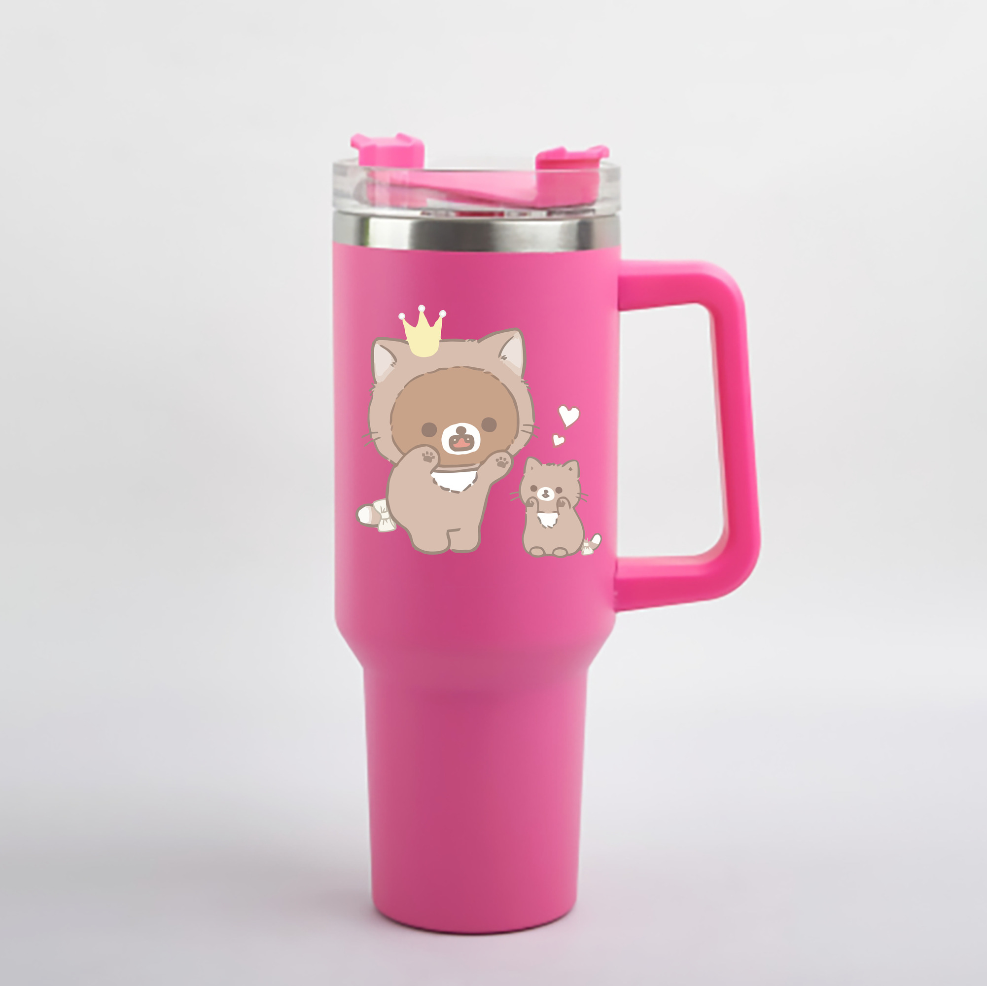 （画像用） リラックマ リラックマ キイロイトリ Rilakkuma Korilakkuma Kiiroitori 1200mL車用タンブラー - クリスタルステッカー（プラスチックストロー付き）